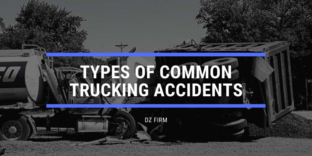 Featured image for an article called Types of Common Trucking Accidents